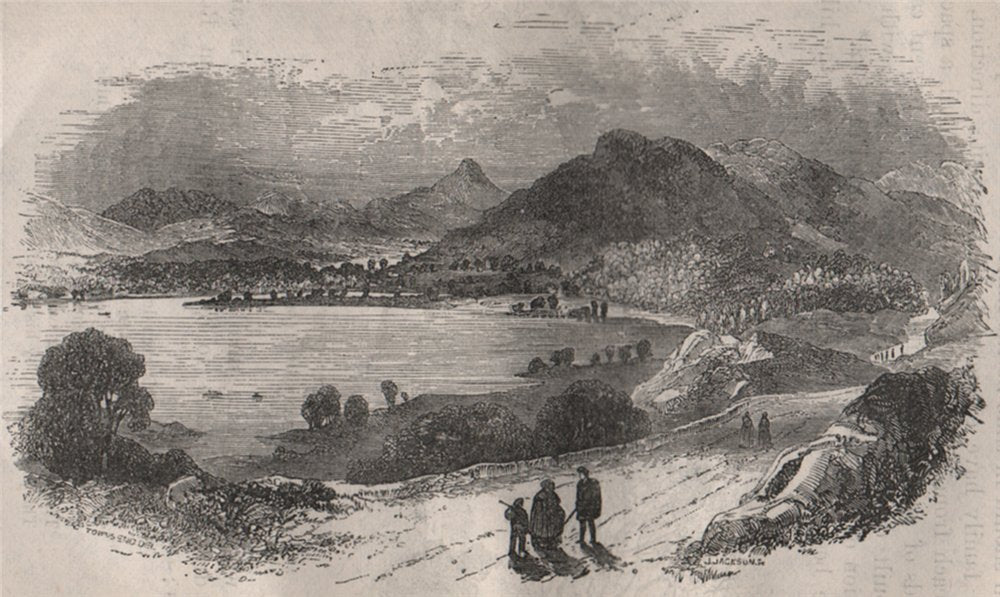 Loch Tay, Looking west towards Killin and Auchmore. Scotland 1886 old print